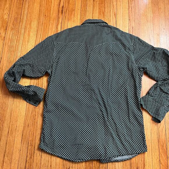 Cinch Shirt Mens Large Green Geometric Snap Modern Fit Western Cowboy - Picture 3 of 6